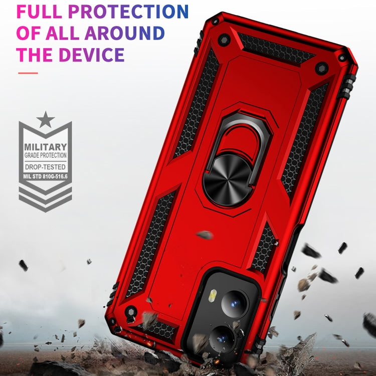 For Motorola Moto G Play 5G 2024 Shockproof TPU + PC Phone Case with Holder(Red) - Motorola Cases by PMC Jewellery | Online Shopping South Africa | PMC Jewellery | Buy Now Pay Later Mobicred