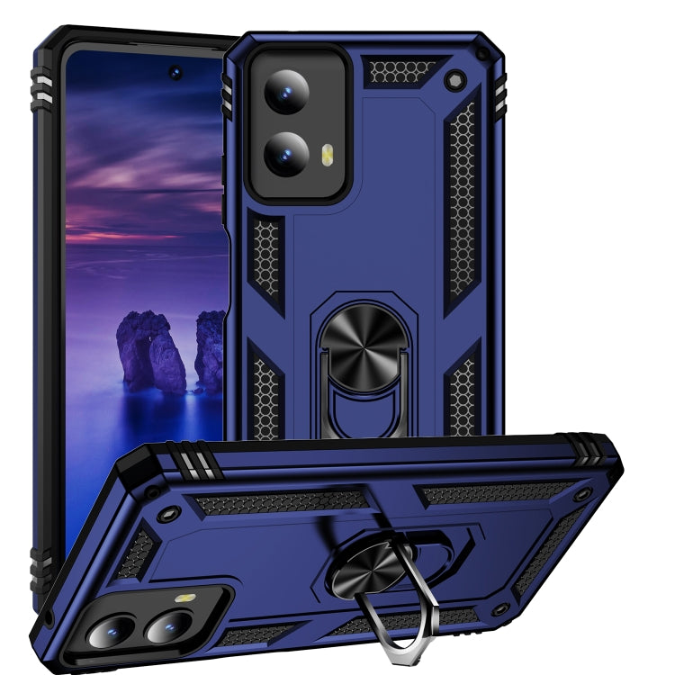 For Motorola Moto G Play 5G 2024 Shockproof TPU + PC Phone Case with Holder(Blue) - Motorola Cases by PMC Jewellery | Online Shopping South Africa | PMC Jewellery | Buy Now Pay Later Mobicred