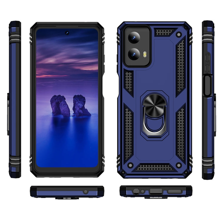 For Motorola Moto G Play 5G 2024 Shockproof TPU + PC Phone Case with Holder(Blue) - Motorola Cases by PMC Jewellery | Online Shopping South Africa | PMC Jewellery | Buy Now Pay Later Mobicred