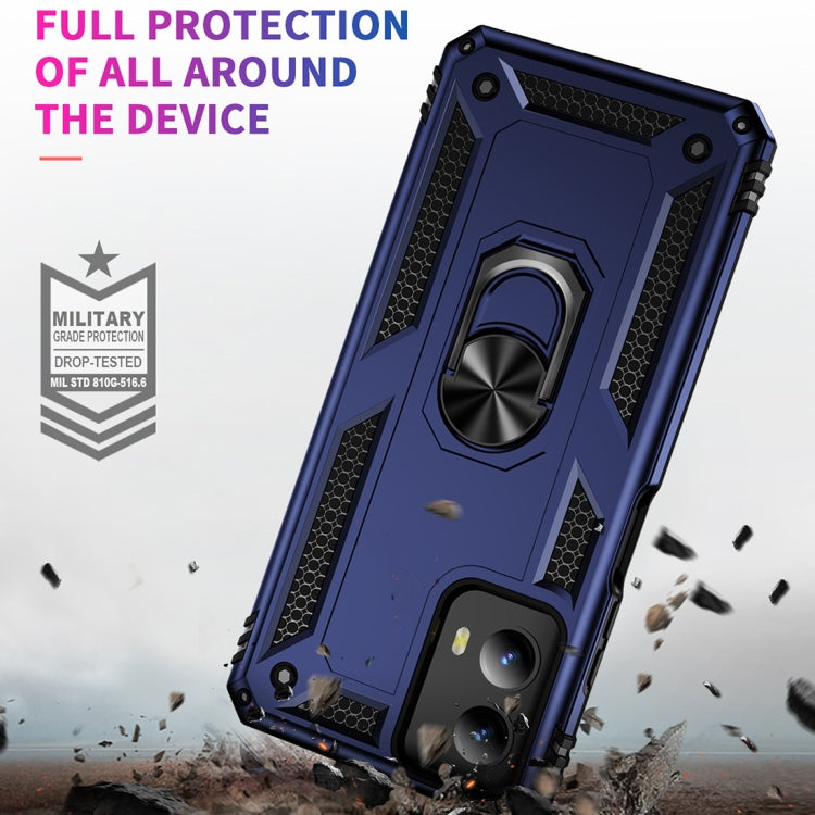 For Motorola Moto G Play 5G 2024 Shockproof TPU + PC Phone Case with Holder(Blue) - Motorola Cases by PMC Jewellery | Online Shopping South Africa | PMC Jewellery | Buy Now Pay Later Mobicred