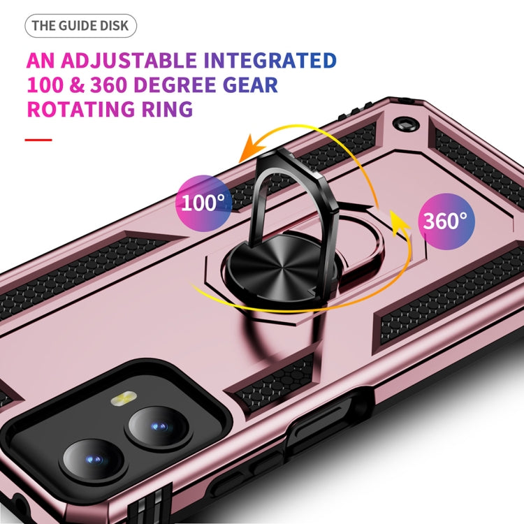 For Motorola Moto G Play 5G 2024 Shockproof TPU + PC Phone Case with Holder(Rose Gold) - free shipping - PMC Jewellery - Order now!