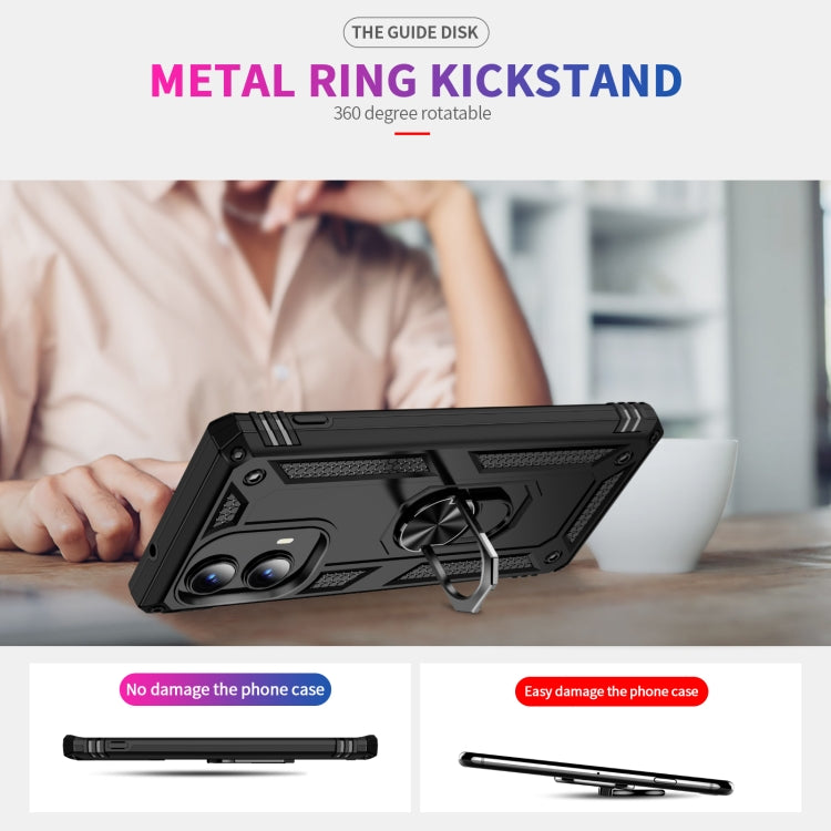 For Motorola Edge 2024 Shockproof TPU + PC Phone Case with Holder(Black) - free shipping - PMC Jewellery - Order now!