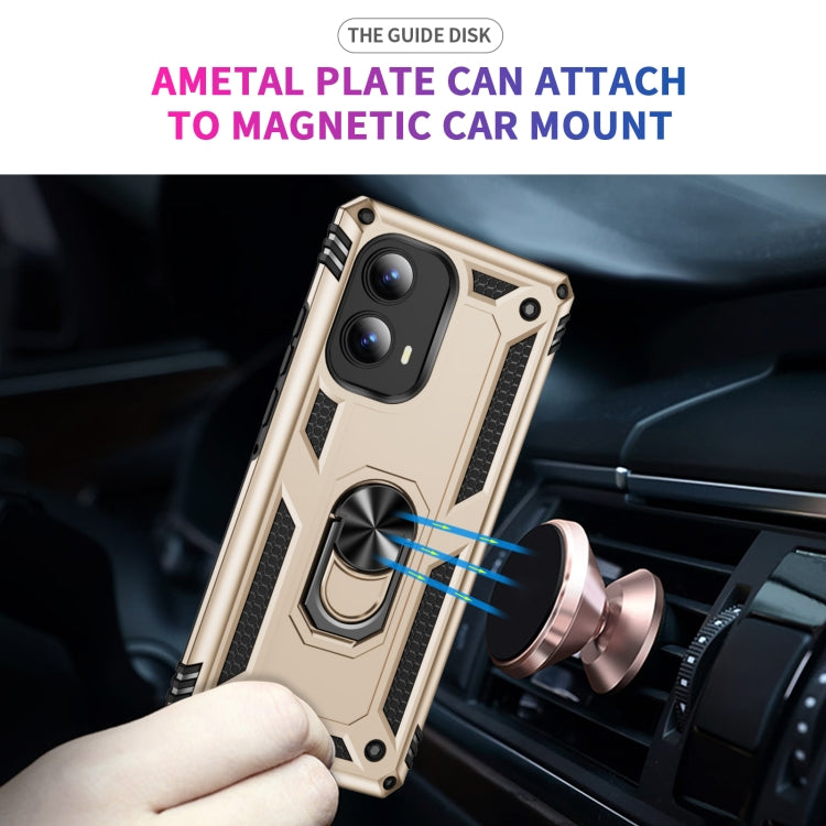 For Motorola Edge 2024 Shockproof TPU + PC Phone Case with Holder(Gold) - Motorola Cases by PMC Jewellery | Online Shopping South Africa | PMC Jewellery | Buy Now Pay Later Mobicred