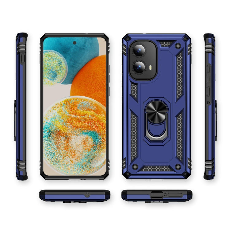 For Motorola Edge 2024 Shockproof TPU + PC Phone Case with Holder(Blue) - Motorola Cases by PMC Jewellery | Online Shopping South Africa | PMC Jewellery | Buy Now Pay Later Mobicred
