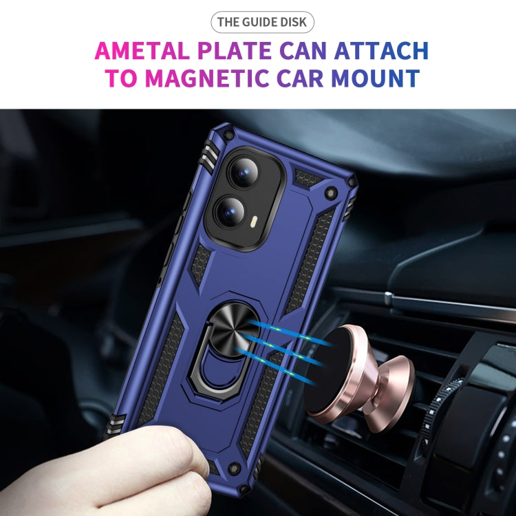 For Motorola Edge 2024 Shockproof TPU + PC Phone Case with Holder(Blue) - Motorola Cases by PMC Jewellery | Online Shopping South Africa | PMC Jewellery | Buy Now Pay Later Mobicred