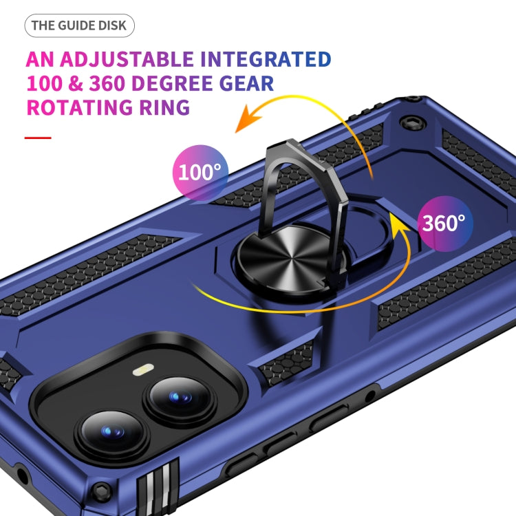 For Motorola Edge 2024 Shockproof TPU + PC Phone Case with Holder(Blue) - Motorola Cases by PMC Jewellery | Online Shopping South Africa | PMC Jewellery | Buy Now Pay Later Mobicred