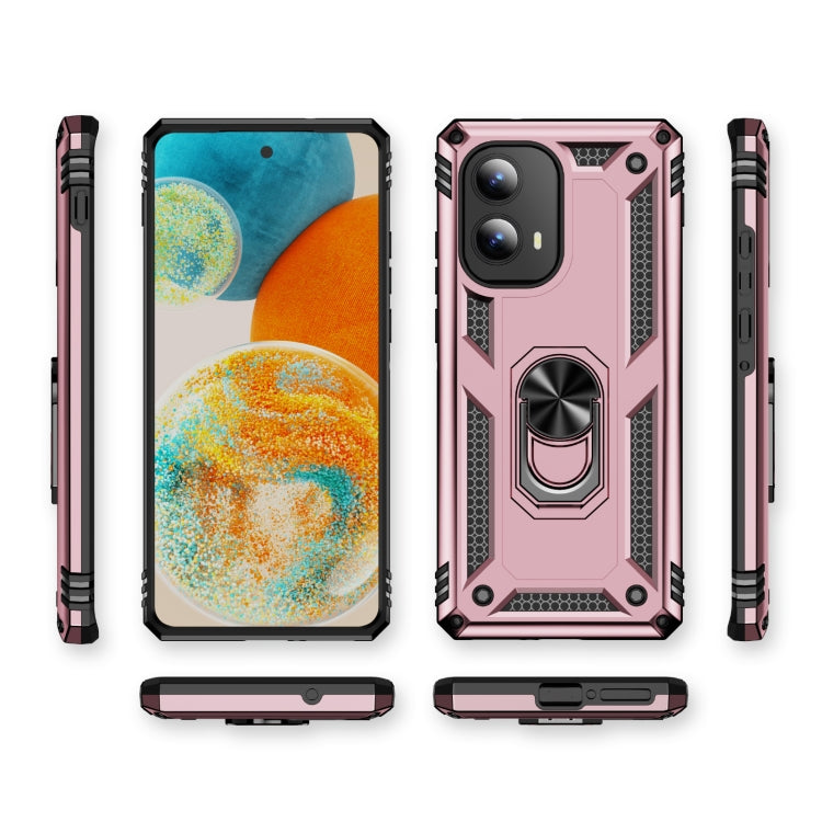 For Motorola Edge 2024 Shockproof TPU + PC Phone Case with Holder(Rose Gold) - Motorola Cases by PMC Jewellery | Online Shopping South Africa | PMC Jewellery | Buy Now Pay Later Mobicred