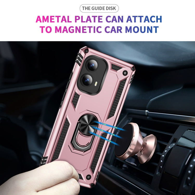 For Motorola Edge 2024 Shockproof TPU + PC Phone Case with Holder(Rose Gold) - Motorola Cases by PMC Jewellery | Online Shopping South Africa | PMC Jewellery | Buy Now Pay Later Mobicred