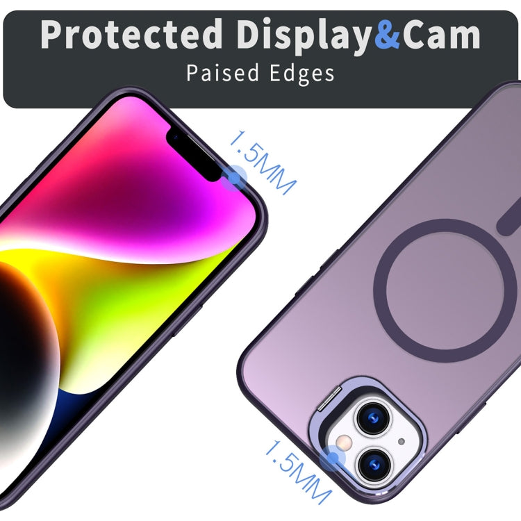 For iPhone 15 Plus Metal Invisible Camera Holder MagSafe Magnetic Phone Case(Purple) - iPhone 15 Plus Cases by PMC TechLife | Online Shopping South Africa | PMC TechLife