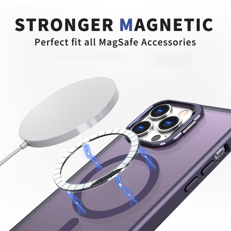 For iPhone 13 Pro Max Metal Invisible Camera Holder MagSafe Magnetic Phone Case(Purple) - iPhone 13 Pro Max Cases by PMC TechLife | Online Shopping South Africa | PMC TechLife