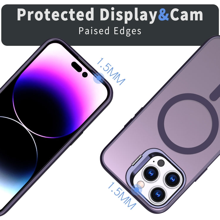 For iPhone 13 Pro Max Metal Invisible Camera Holder MagSafe Magnetic Phone Case(Purple) - iPhone 13 Pro Max Cases by PMC TechLife | Online Shopping South Africa | PMC TechLife