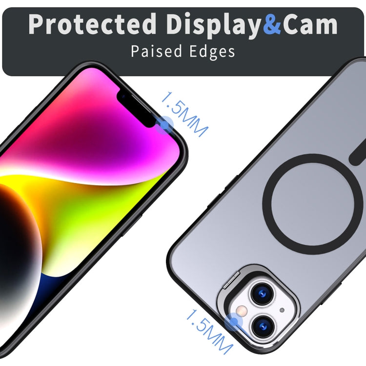 For iPhone 11 Metal Invisible Camera Holder MagSafe Magnetic Phone Case(Black) - iPhone 11 Cases by PMC TechLife | Online Shopping South Africa | PMC TechLife