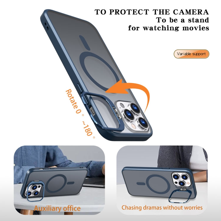 For iPhone 11 Pro Metal Invisible Camera Holder MagSafe Magnetic Phone Case(Blue) - free shipping - PMC TechLife - Order now!