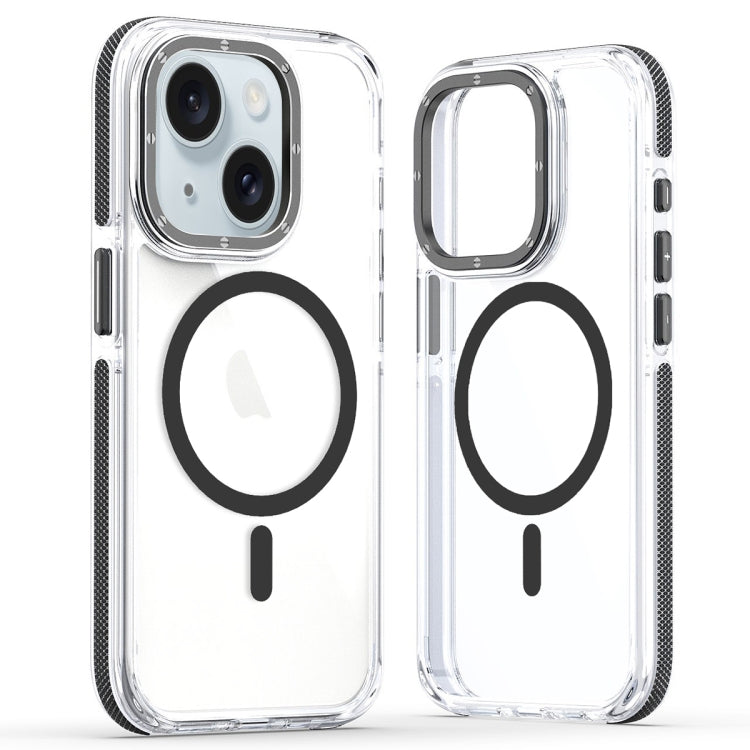 For iPhone 15 Dual-Color Clear Acrylic Hybrid TPU MagSafe Phone Case(Black) - free shipping - PMC TechLife - Order now!