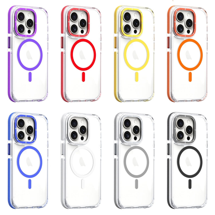 For iPhone 14 Plus Dual-Color Clear Acrylic Hybrid TPU MagSafe Phone Case(Red) - iPhone 14 Plus Cases by PMC TechLife | Online Shopping South Africa | PMC TechLife