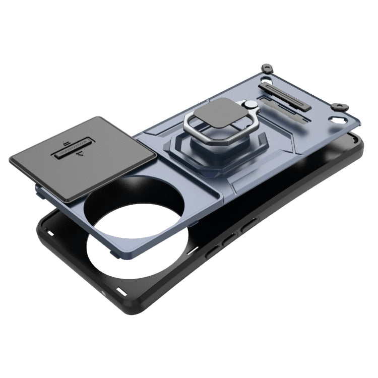 For vivo V30e 5G Global Sliding Camshield TPU + PC Shockproof Phone Case with Holder(Black) - vivo Cases by PMC TechLife | Online Shopping South Africa | PMC TechLife | Buy Now Pay Later Mobicred