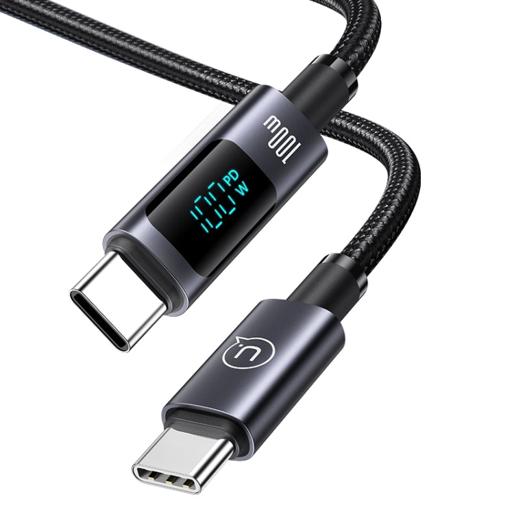 USAMS US-SJ671 Type-C To Type-C 100W Fast Charge Digital Display Data Cable, Length: 1.2m(Black) - USB-C & Type-C Cable by USAMS | Online Shopping South Africa | PMC TechLife | Buy Now Pay Later Mobicred