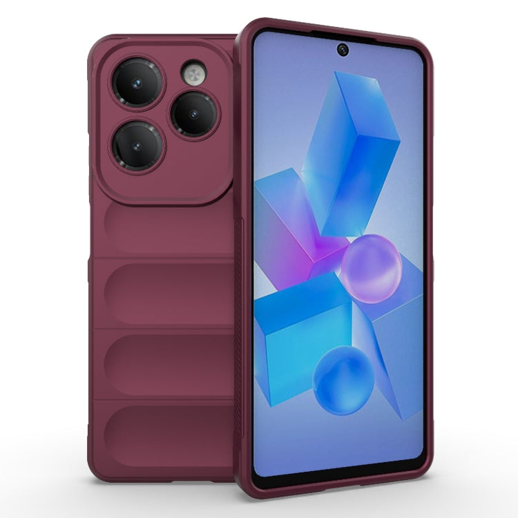 For Infinix Hot 40 Pro / Hot 40 Magic Shield TPU + Flannel Phone Case(Wine Red) - Infinix Cases by PMC TechLife | Online Shopping South Africa | PMC TechLife | Buy Now Pay Later Mobicred