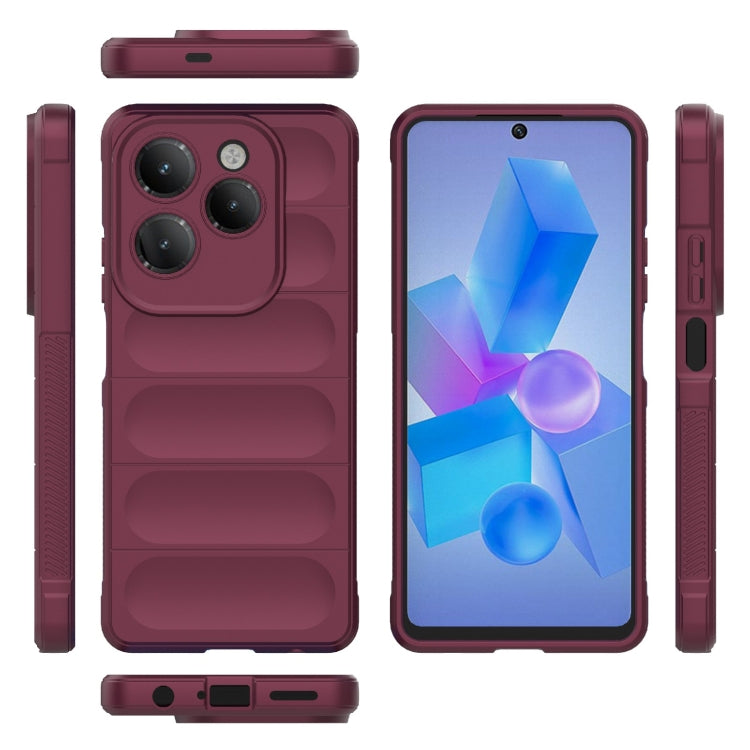 For Infinix Hot 40 Pro / Hot 40 Magic Shield TPU + Flannel Phone Case(Wine Red) - Infinix Cases by PMC TechLife | Online Shopping South Africa | PMC TechLife | Buy Now Pay Later Mobicred