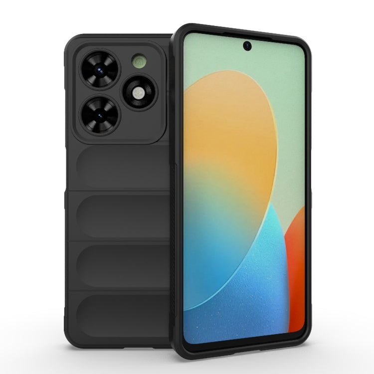 For Tecno Spark Go 2024 / 20C / Pop 8 Magic Shield TPU + Flannel Phone Case(Black) - Tecno Cases by PMC Jewellery | Online Shopping South Africa | PMC Jewellery | Buy Now Pay Later Mobicred