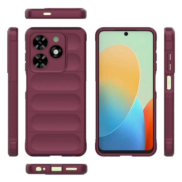 For Tecno Spark Go 2024 / 20C / Pop 8 Magic Shield TPU + Flannel Phone Case(Wine Red) - Tecno Cases by PMC Jewellery | Online Shopping South Africa | PMC Jewellery | Buy Now Pay Later Mobicred