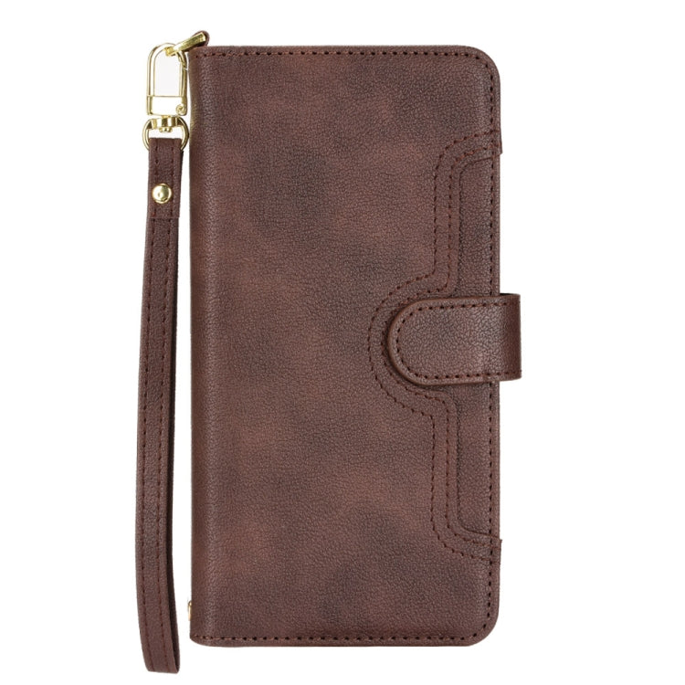 For Samsung Galaxy S24 Ultra 5G Litchi Texture Zipper Leather Phone Case(Brown) - Galaxy S24 Ultra 5G Cases by PMC TechLife | Online Shopping South Africa | PMC TechLife