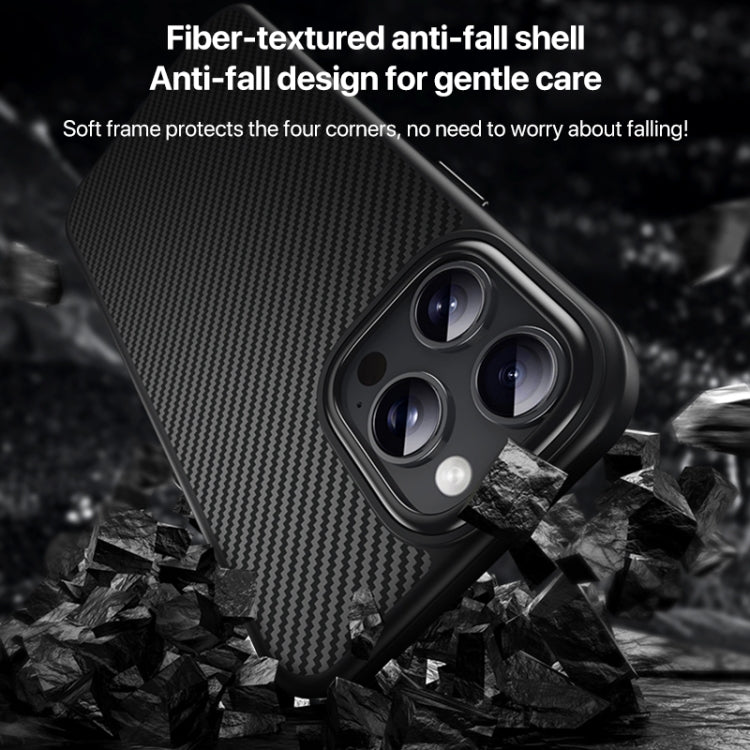 For iPhone 16 Pro Max Kevlar Fiber Shockproof MagSafe Phone Case(Black) - iPhone 16 Pro Max Cases by PMC TechLife | Online Shopping South Africa | PMC TechLife | Buy Now Pay Later Mobicred