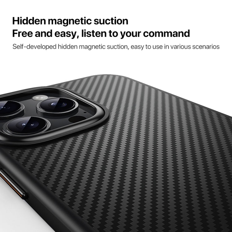 For iPhone 16 Pro Kevlar Fiber Shockproof MagSafe Phone Case(Black) - iPhone 16 Pro Cases by PMC TechLife | Online Shopping South Africa | PMC TechLife | Buy Now Pay Later Mobicred