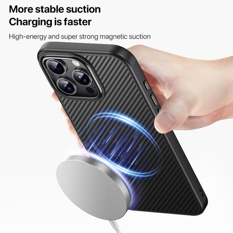 For iPhone 16 Pro Kevlar Fiber Shockproof MagSafe Phone Case(Black) - iPhone 16 Pro Cases by PMC TechLife | Online Shopping South Africa | PMC TechLife | Buy Now Pay Later Mobicred