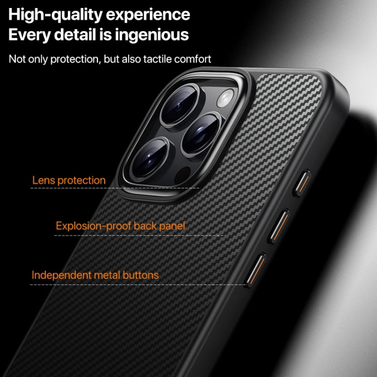 For iPhone 16 Pro Kevlar Fiber Shockproof MagSafe Phone Case(Black) - iPhone 16 Pro Cases by PMC TechLife | Online Shopping South Africa | PMC TechLife | Buy Now Pay Later Mobicred