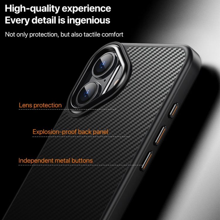 For iPhone 16 Plus Kevlar Fiber Shockproof MagSafe Phone Case(Black) - iPhone 16 Plus Cases by PMC TechLife | Online Shopping South Africa | PMC TechLife | Buy Now Pay Later Mobicred