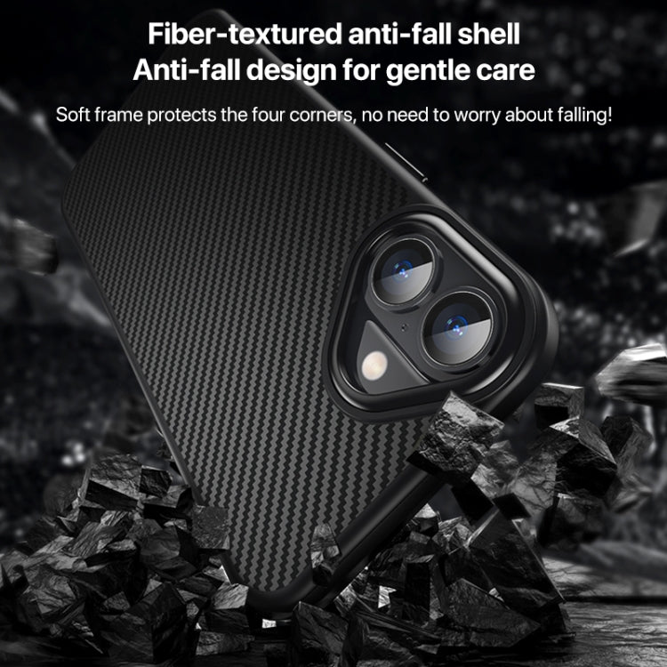 For iPhone 16 Plus Kevlar Fiber Shockproof MagSafe Phone Case(Black) - iPhone 16 Plus Cases by PMC TechLife | Online Shopping South Africa | PMC TechLife | Buy Now Pay Later Mobicred