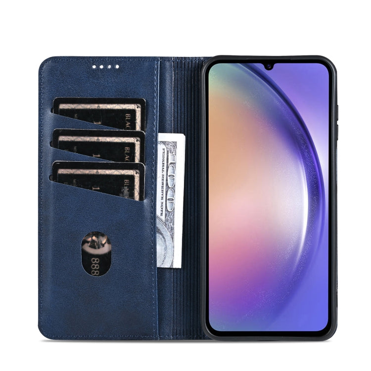 For Samsung Galaxy A25 5G AZNS Magnetic Calf Texture Flip Leather Phone Case(Dark Blue) - Galaxy Phone Cases by AZNS | Online Shopping South Africa | PMC TechLife | Buy Now Pay Later Mobicred
