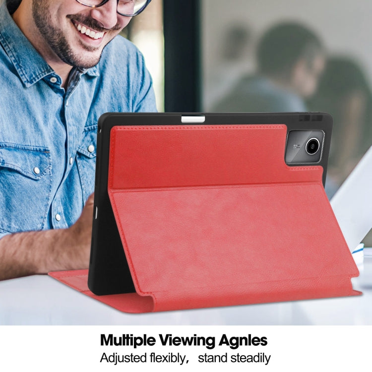 For Lenovo Tab M11/ Xiaoxin Pad 11 2024 Ultimate Pure Color Leather Smart Tablet Case(Red) - Lenovo by PMC Jewellery | Online Shopping South Africa | PMC Jewellery | Buy Now Pay Later Mobicred