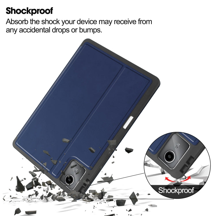 For Lenovo Tab M11/ Xiaoxin Pad 11 2024 Ultimate Pure Color Leather Smart Tablet Case(Dark Blue) - Lenovo by PMC TechLife | Online Shopping South Africa | PMC TechLife | Buy Now Pay Later Mobicred
