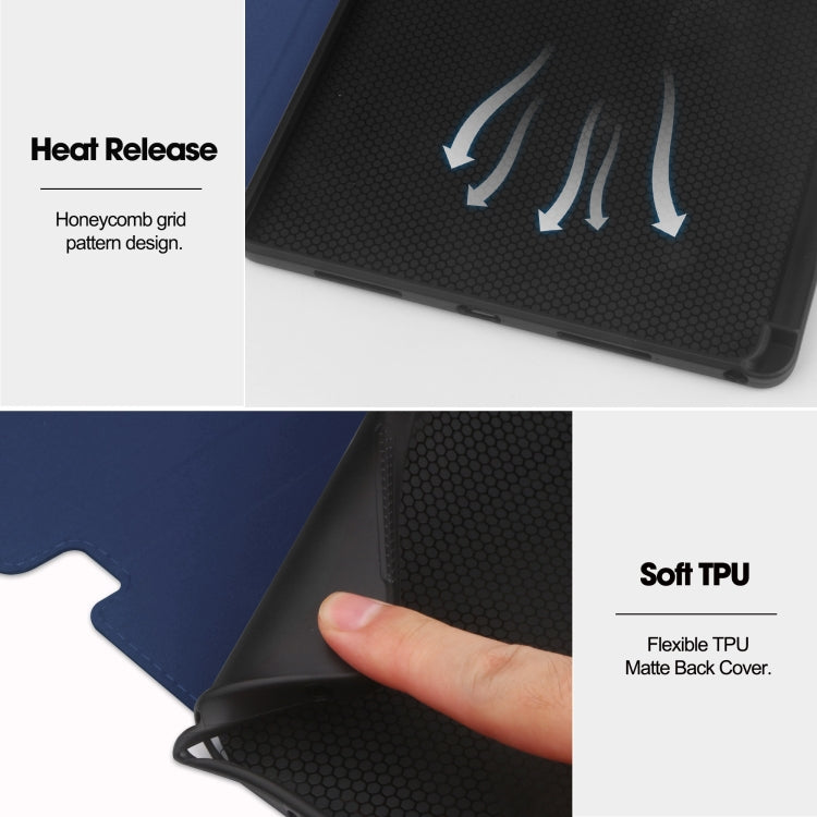 For Lenovo Tab M11/ Xiaoxin Pad 11 2024 Ultimate Pure Color Leather Smart Tablet Case(Dark Blue) - Lenovo by PMC TechLife | Online Shopping South Africa | PMC TechLife | Buy Now Pay Later Mobicred
