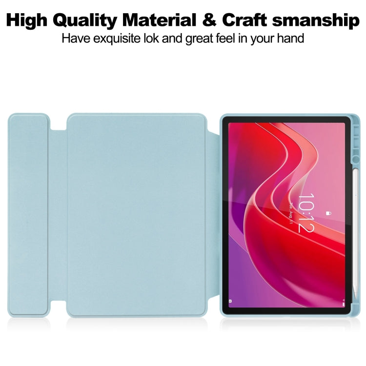 For Lenovo Tab M11/Xiaoxin Pad 11 2024 360 Rotation Transparent Smart Leather Case(Sky Blue) - Lenovo by PMC Jewellery | Online Shopping South Africa | PMC Jewellery | Buy Now Pay Later Mobicred
