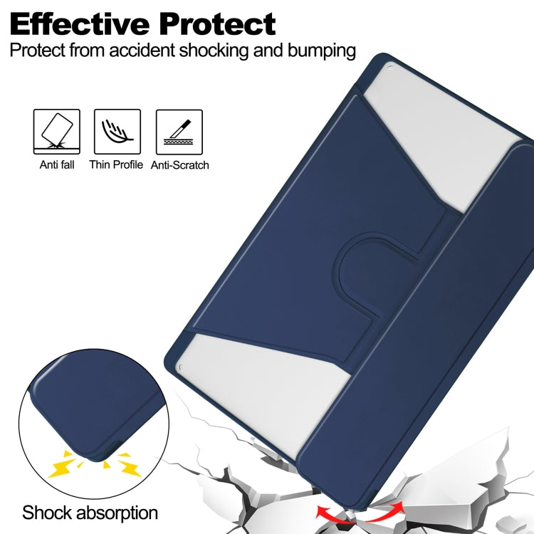 For Lenovo Tab M11/Xiaoxin Pad 11 2024 360 Rotation Transparent Smart Leather Case(Dark Blue) - Lenovo by PMC Jewellery | Online Shopping South Africa | PMC Jewellery | Buy Now Pay Later Mobicred