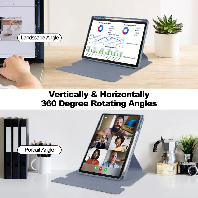For Lenovo Tab M11/Xiaoxin Pad 11 2024 360 Rotation Transparent Smart Leather Case with Keyboard(Lavender) - free shipping - PMC Jewellery - Order now!