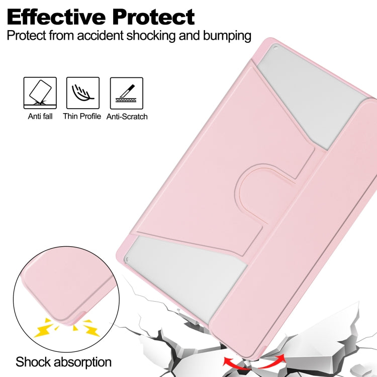 For Lenovo Tab M11/Xiaoxin Pad 11 2024 360 Rotation Transparent Smart Leather Case with Keyboard(Pink) - free shipping - PMC Jewellery - Order now!