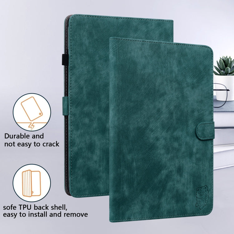 For Amazon Kindle Paperwhite 5  2023 2024 Tiger Pattern Flip Leather Tablet Case(Dark Green) - Amazon by PMC Jewellery | Online Shopping South Africa | PMC Jewellery | Buy Now Pay Later Mobicred