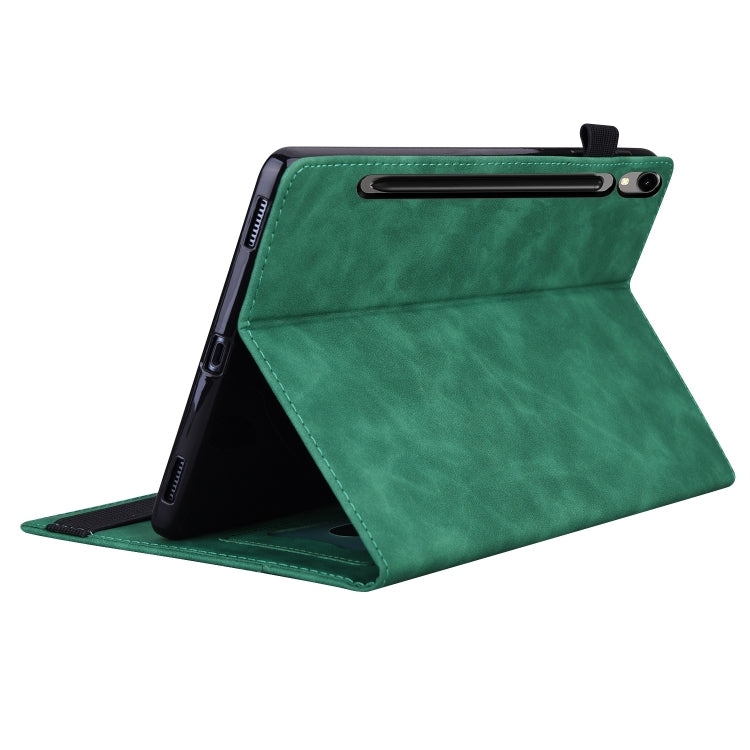 For Samsung Galaxy Tab S11 /  S10 /S9 Splicing Shockproof Smart Leather Tablet Case(Green) - free shipping - PMC Jewellery - Order now!