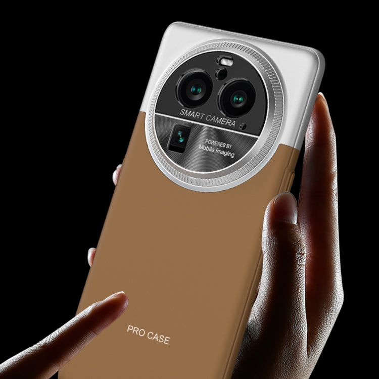 For OPPO Find X6 GKK Mortise-Tenon Connection Contrast Color Shockproof Phone Case(Brown) - free shipping - PMC Jewellery - Order now!
