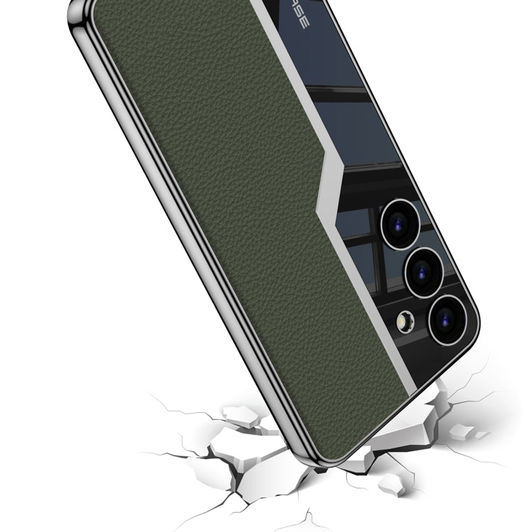 For Samsung Galaxy S24 5G GKK Plating TPU + Leather Supercar Full Coverage Phone Case(Green) - free shipping - PMC Jewellery - Order now!