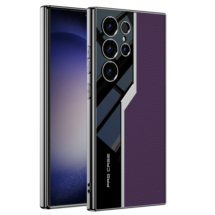 For Samsung Galaxy S24 Ultra 5G GKK Plating TPU + Leather Supercar Full Coverage Phone Case(Purple) - free shipping - PMC Jewellery - Order now!