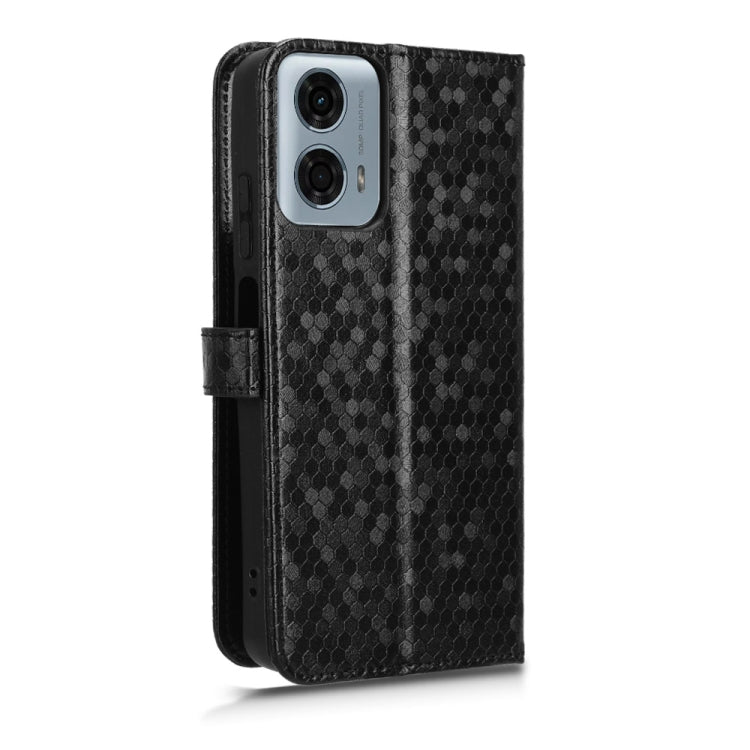 For Motorola Moto G Power 5G 2024 Honeycomb Dot Texture Leather Phone Case(Black) - free shipping - PMC Jewellery - Order now!