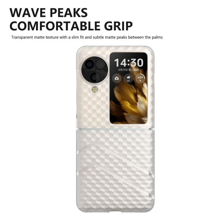 For OPPO Find N3 Flip Wave Pattern Transparent Frosted Phone Case - Find N3 Flip Cases by PMC TechLife | Online Shopping South Africa | PMC TechLife | Buy Now Pay Later Mobicred