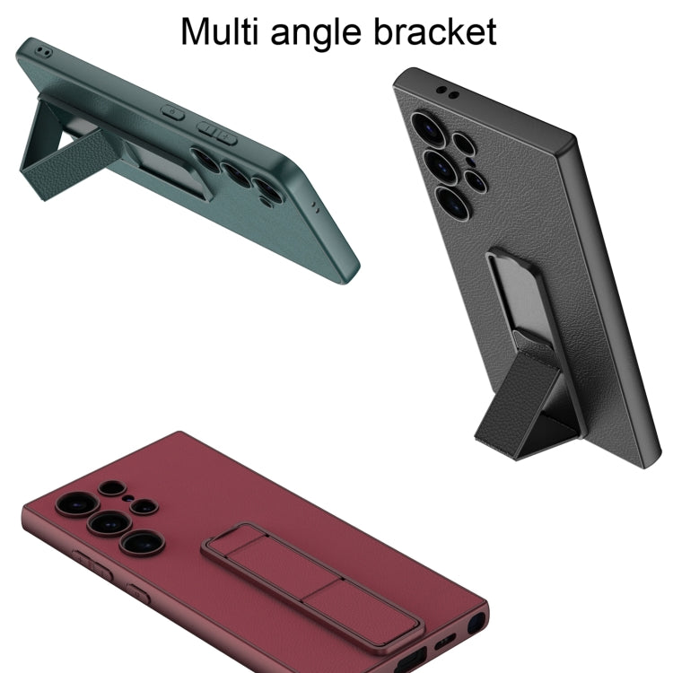 For Samsung Galaxy S24 Ultra 5G GKK Skin Feel Leather Fold Holder Phone Case(Carbon Fiber Texture) - free shipping - PMC Jewellery - Order now!