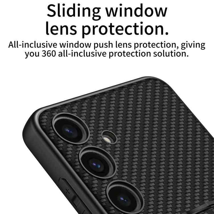 For Samsung Galaxy S24 5G GKK Skin Feel Leather Fold Holder Phone Case(Carbon Fiber Texture) - free shipping - PMC Jewellery - Order now!