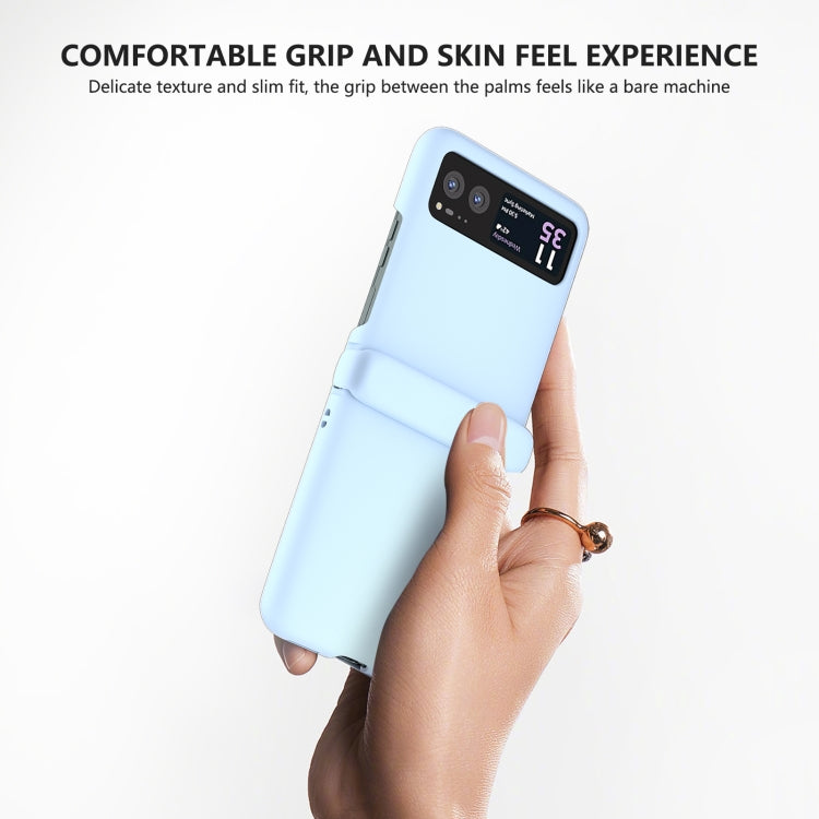 For Motorola Razr 40 3 in 1 Skin Feel PC Phone Case with Hinge(Sky Blue) - Motorola Cases by PMC TechLife | Online Shopping South Africa | PMC TechLife